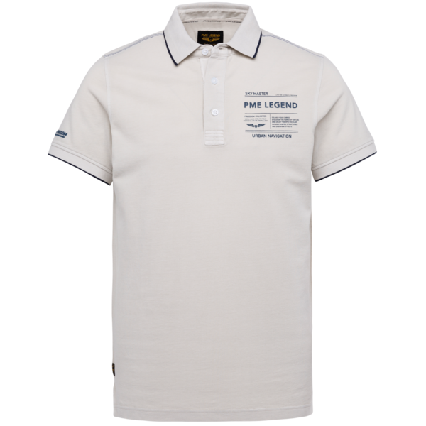 PME Legend Polo Shirt Light Pique Cold Dye weiß unifarben PPSS212861 9017