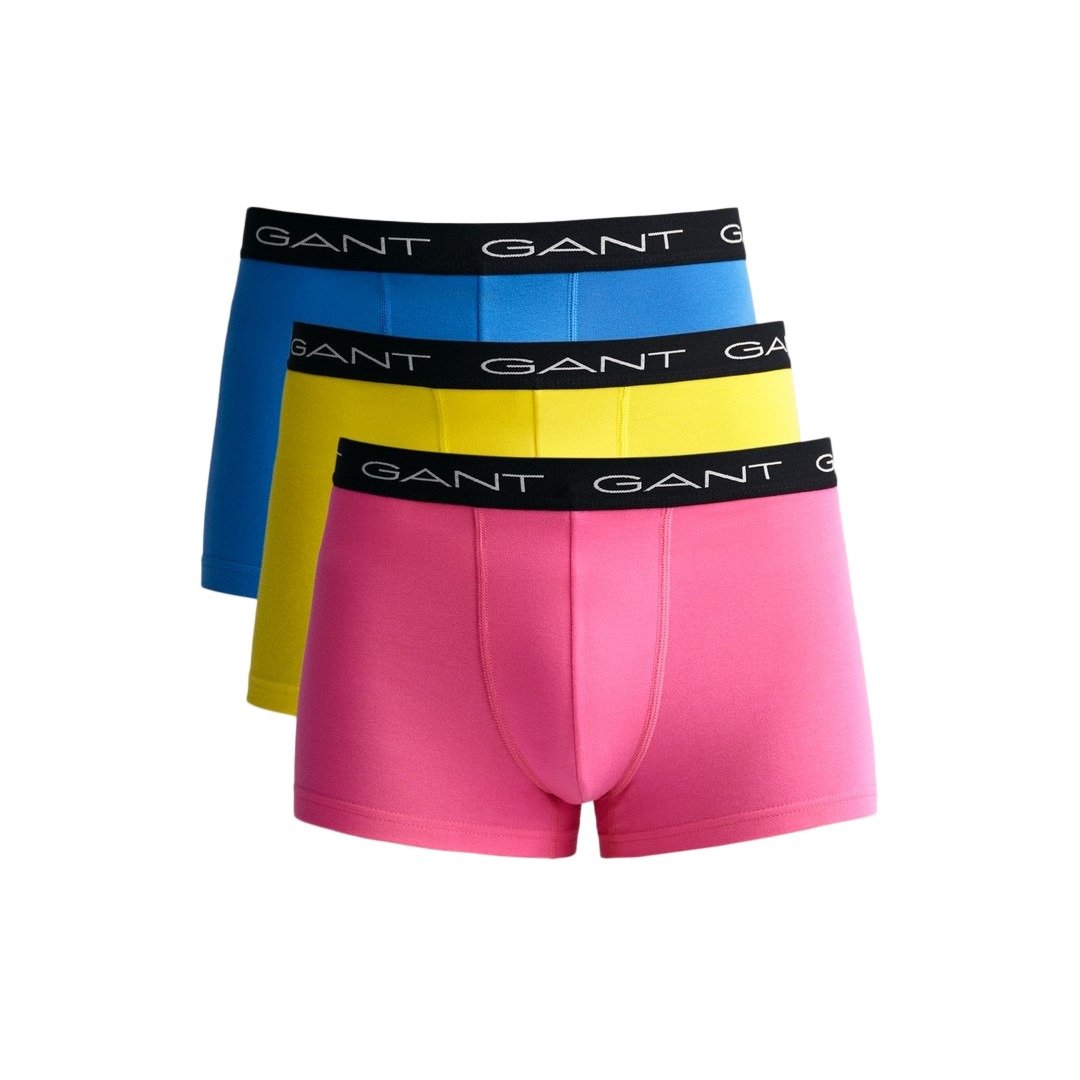 Gant Herren Boxershorts Dreierpack blau gelb pink 902313003 606 perky pink
