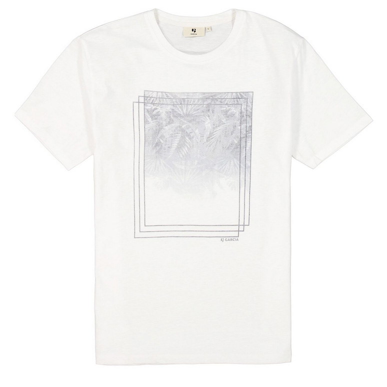 Garcia Herren T-Shirt weiß Print Muster D31201 50 white