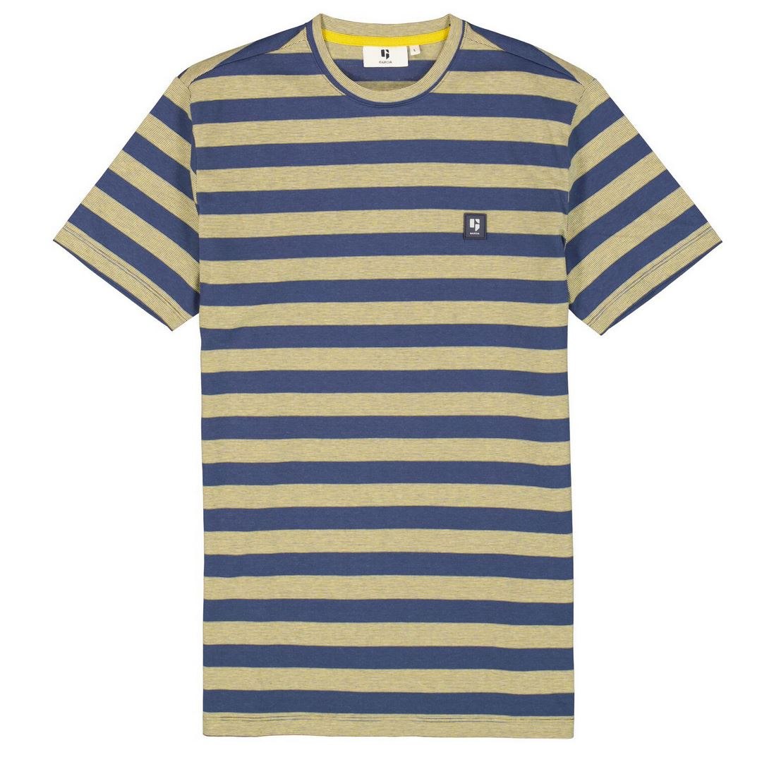 Garcia Herren T-Shirt blau braun gestreift N41203 1050 indigo