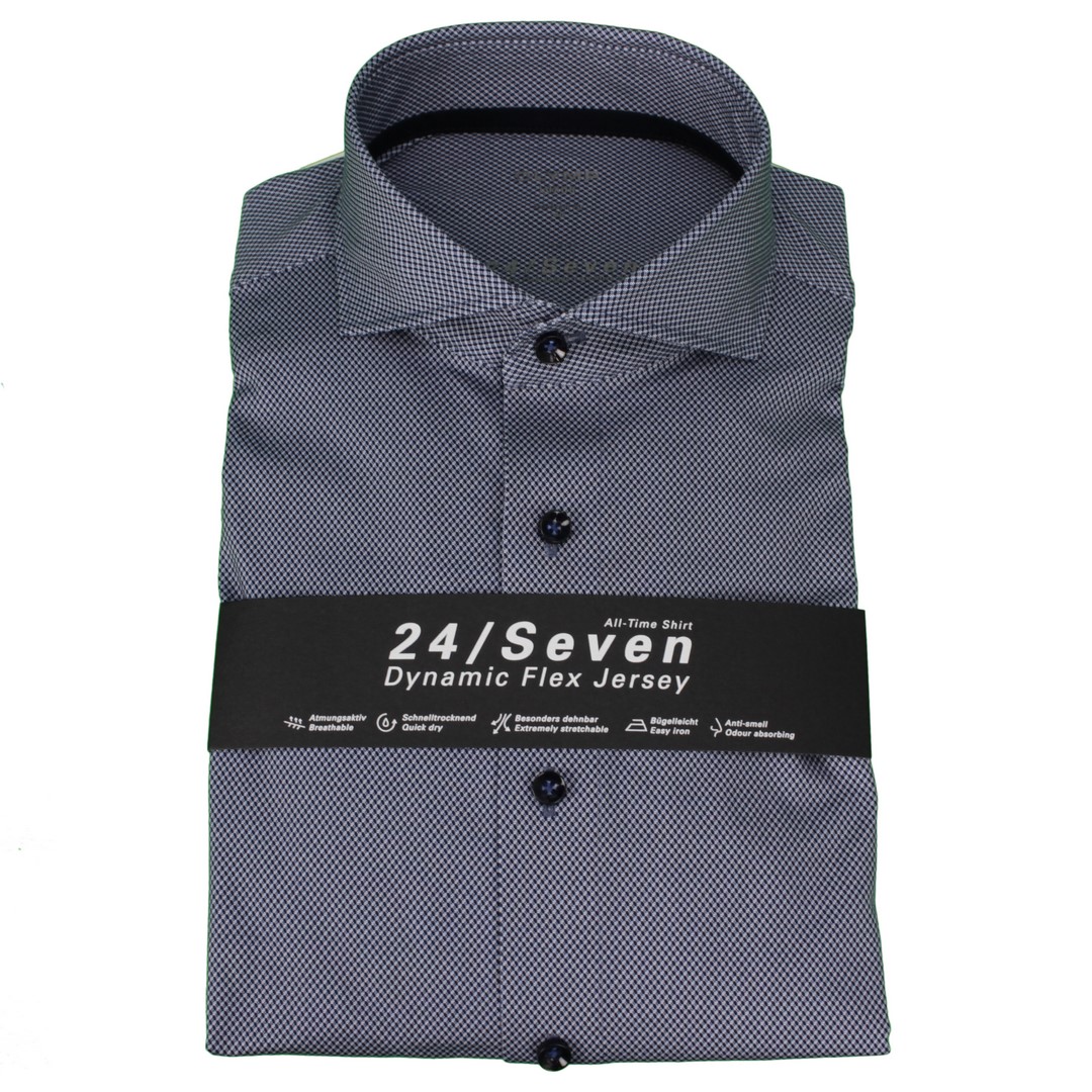 Olymp Hemd 24/Seven Seven Dynamic Flex Jersey All Time Shirt blau 129674 18