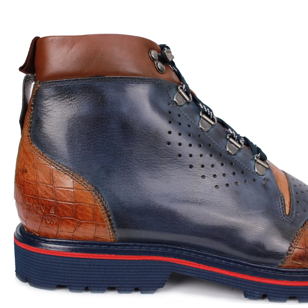 Melvin & Hamilton Herren Schuhe Stiefel Boots braun blau Trevor 5 118863 navy cognac