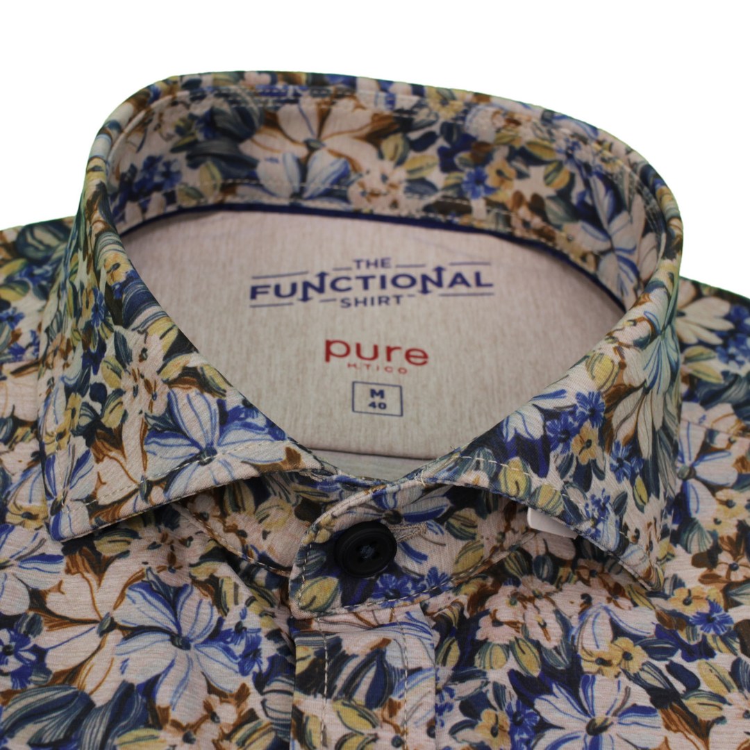 Pure Herren Functional Hemd mehrfarbig florales Muster D41308 21770 985 druck multicolour