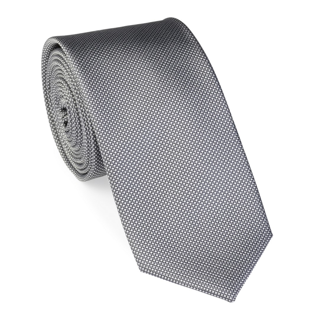 UNA Slim Krawatte Perla grau unifarben 44155172
