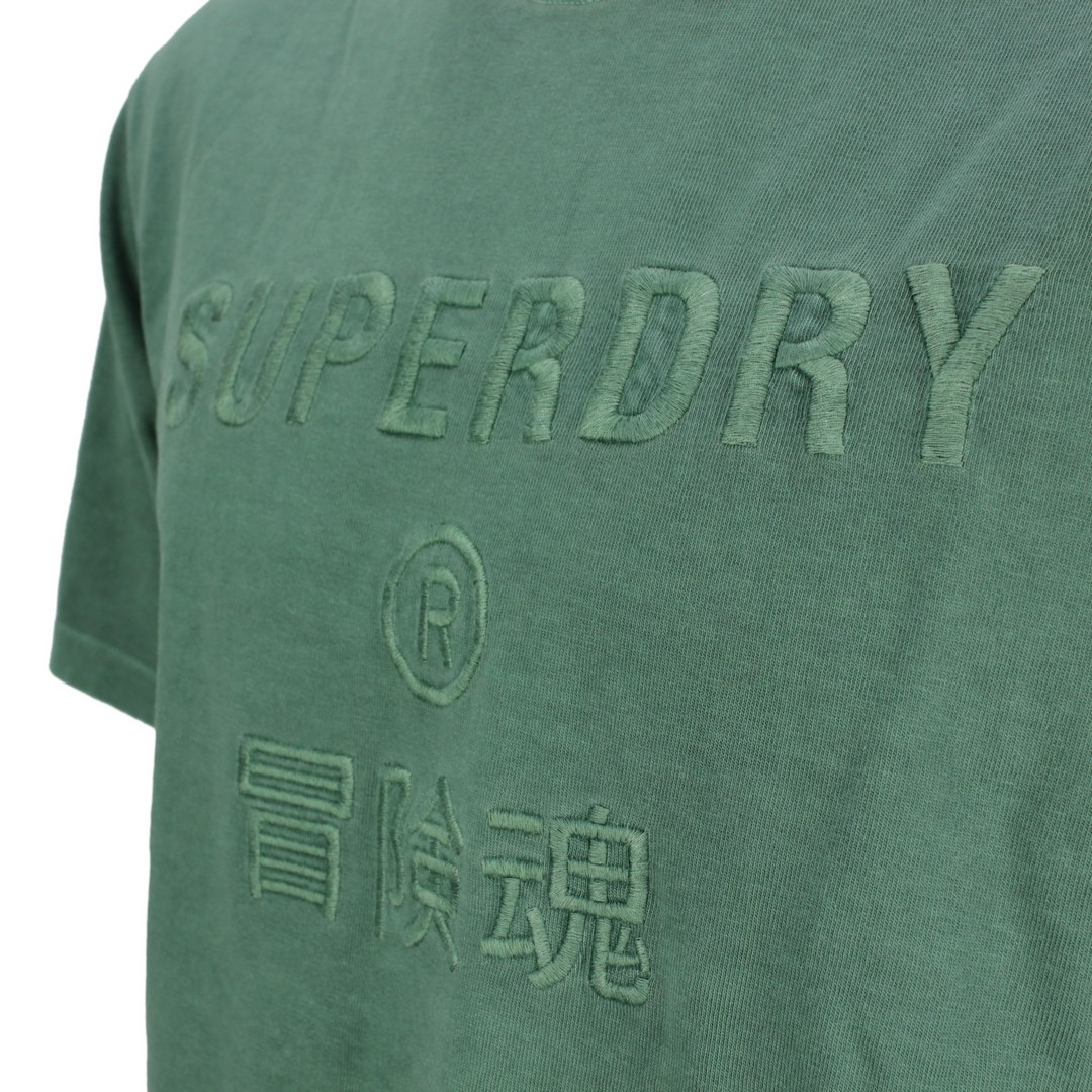 Superdry Herren T-Shirt Rundhals Shirt grün Garment DYE Loose Tee M1011370A OE6 dark green 