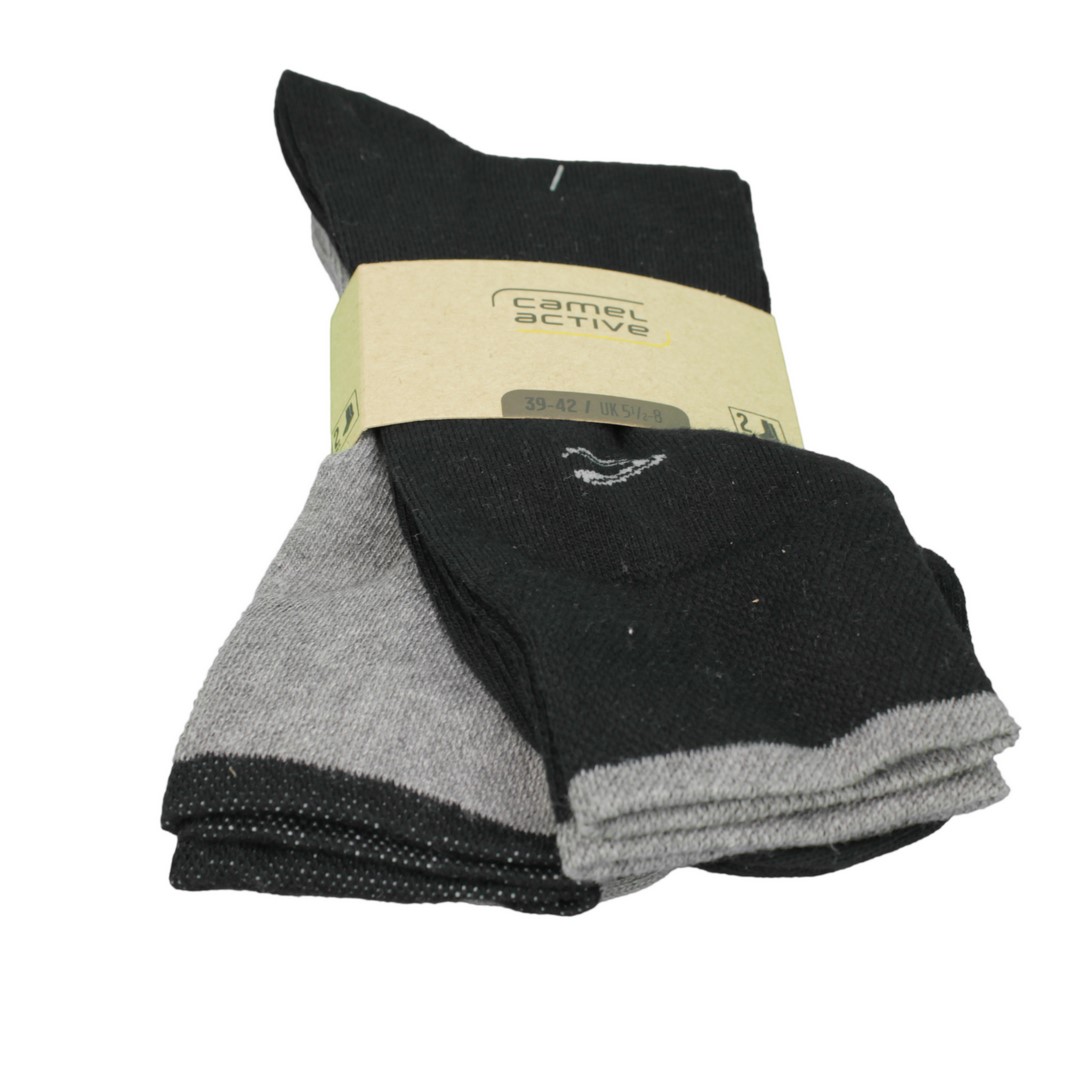 Camel active Socken Doppelpack in schwarz grau 6438 61A