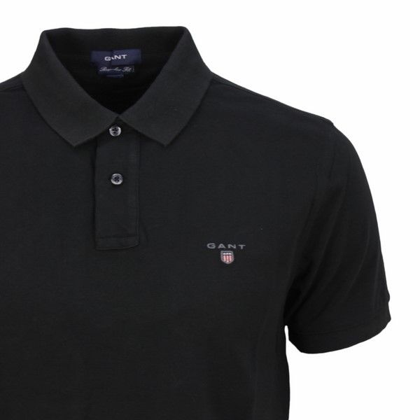 Gant Herren Polo Shirt Piqué Unifarben schwarz 2201 5