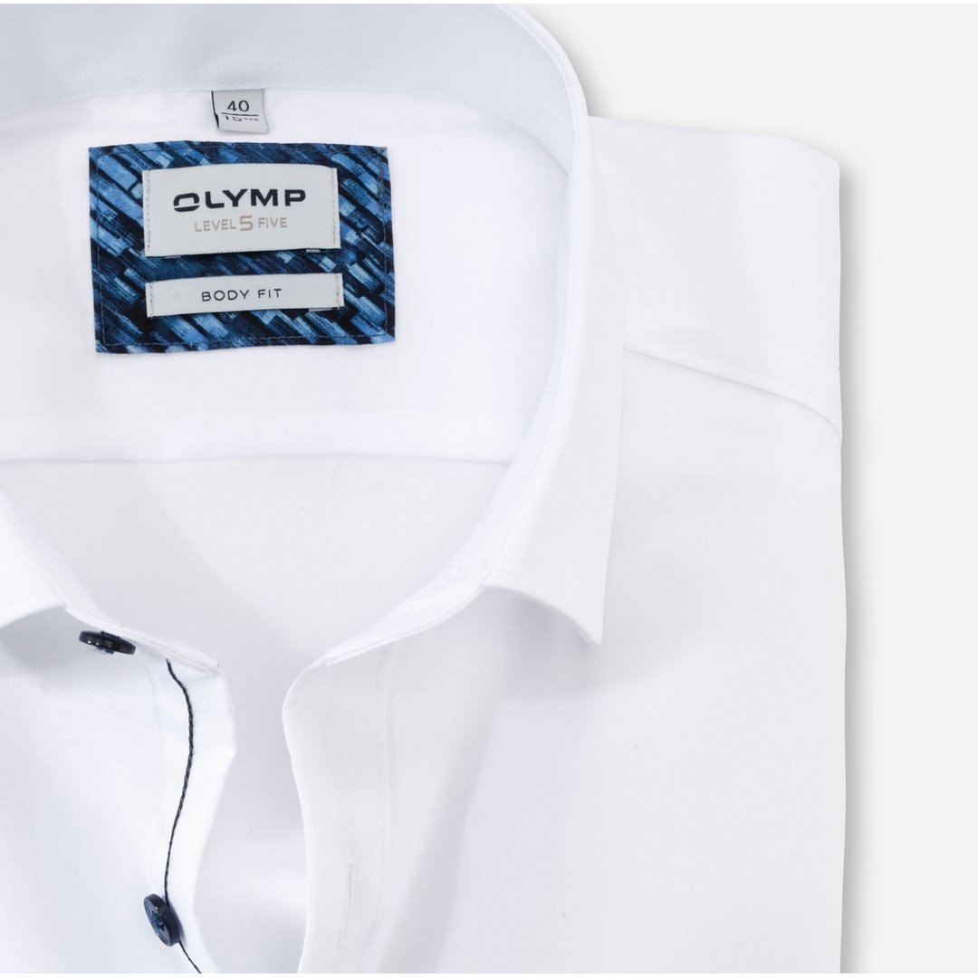Olymp Herren Level Five Langarm Hemd Businesshemd weiß unifarben 209024 00