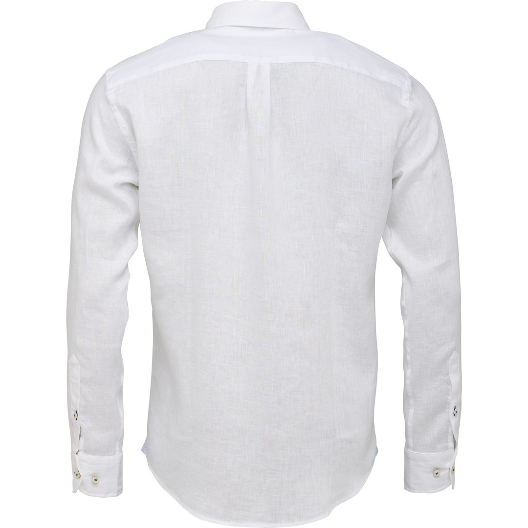 Fynch Hatton Herren Freizeit Hemd Leinenhemd weiß unifarben 11226030 6030 white 