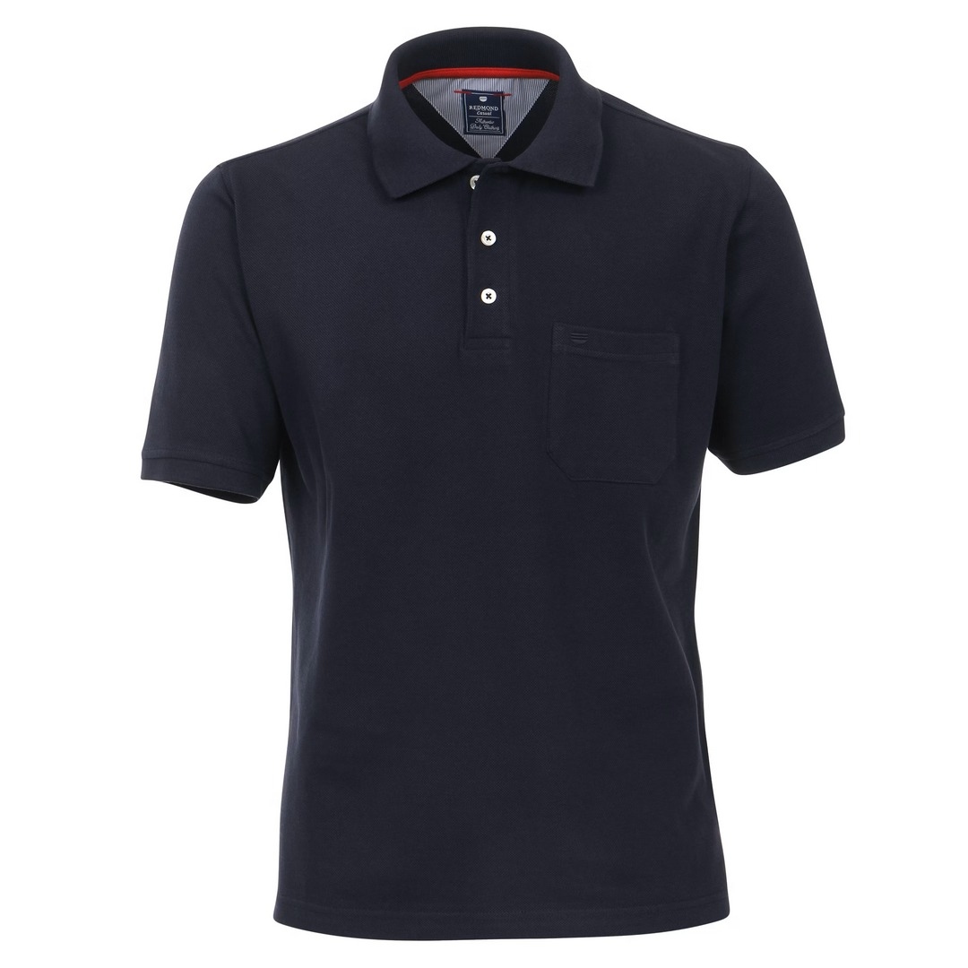 Redmond Herren Shirt Poloshirt Pique blau unifarben 900 19