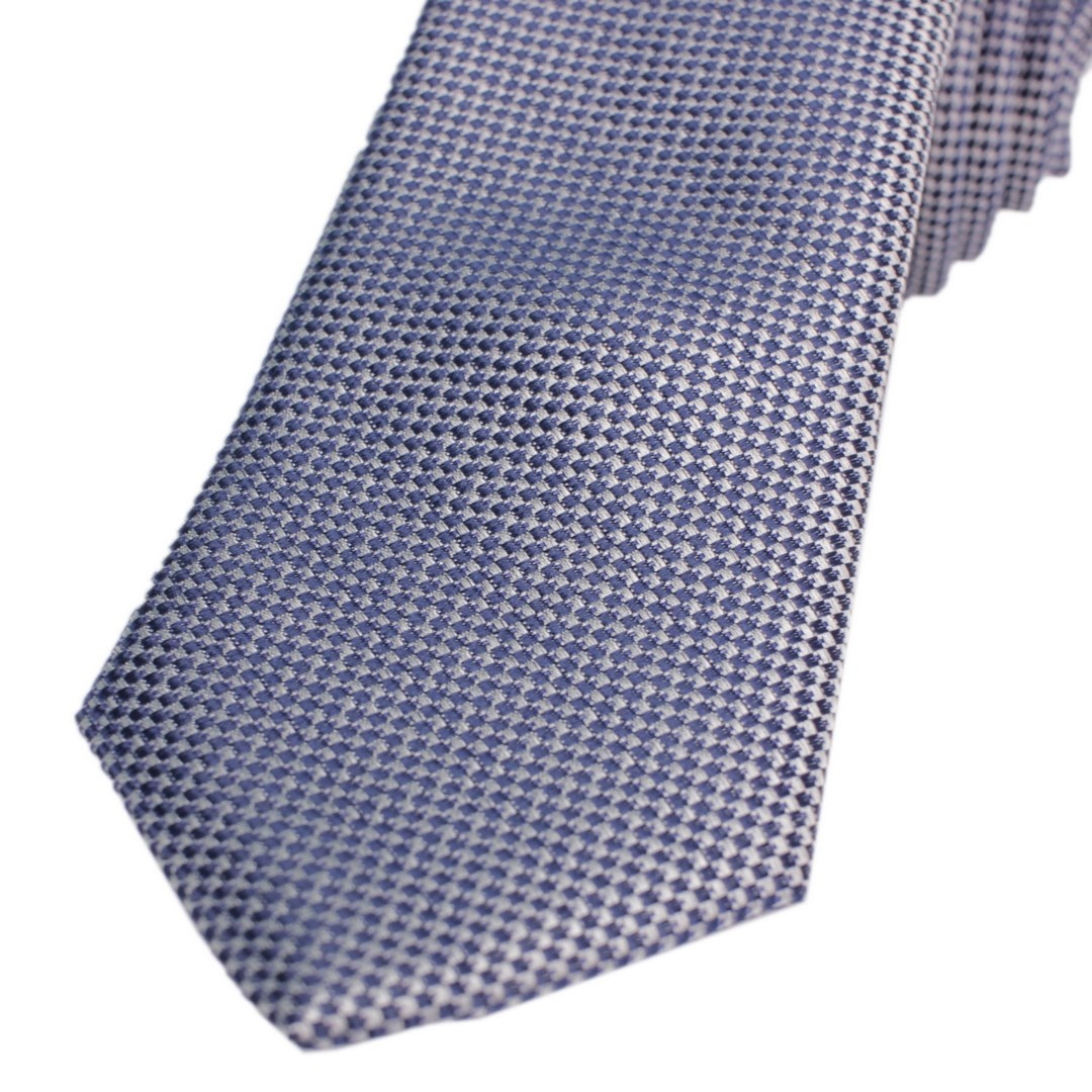 J.S. Fashion Slim Krawatte minimal Muster 70929 Pin Point 18 blau 