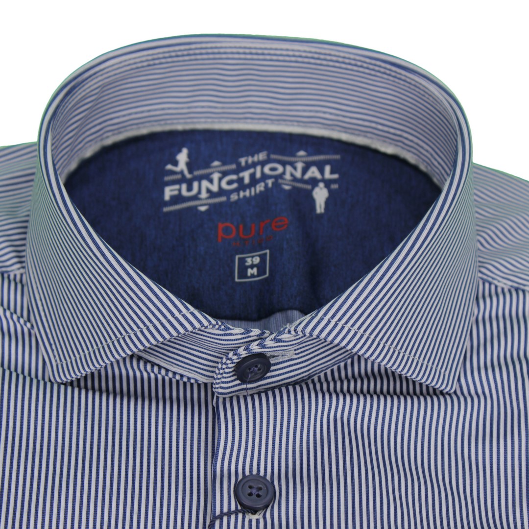 Pure Herren Functional Hemd blau weiß gestreift 4028 21750 163