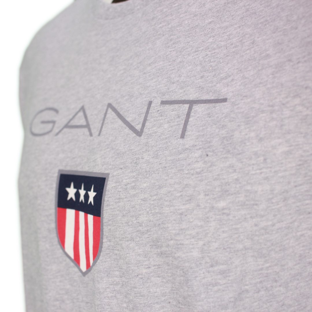 Gant Herren T-Shirt Shield kurzarm grau 2003023 93 grey melange