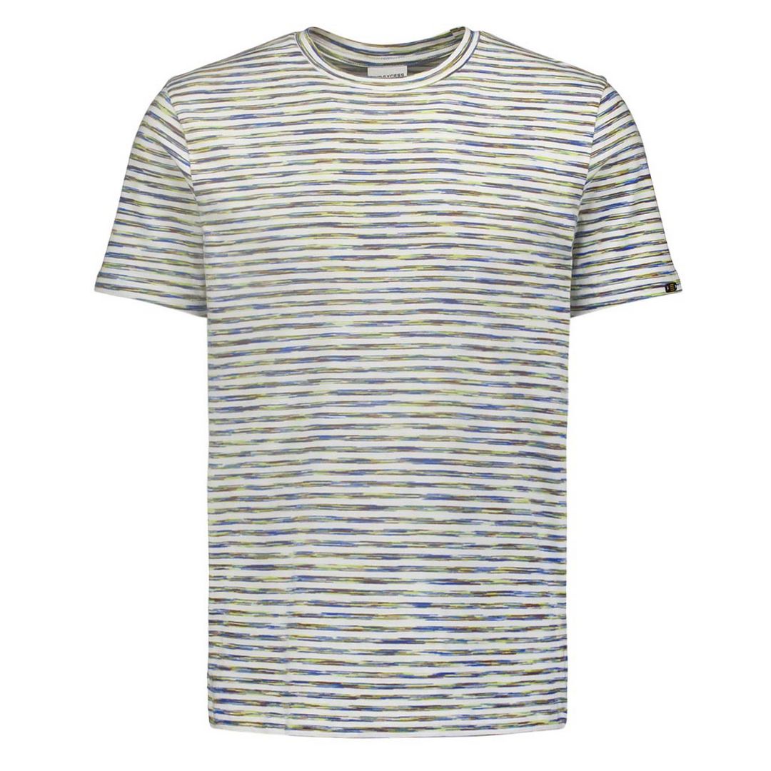 No Excess Herren T-Shirt Regular Fit mehrfarbig gestreift 24340400 010 white