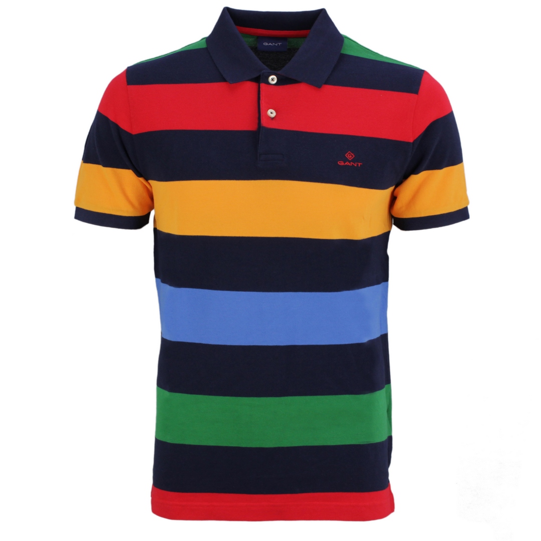Gant Herren Poloshirt mehrfarbig gestreift Barstripe Piqué SS Rugger 2022001 105 multicolor