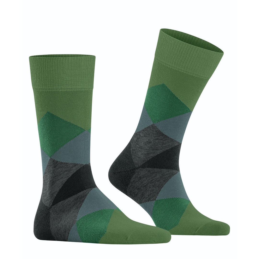 Falke Socken grün Agryl Muster Burlington Clyde 20942 7656 fir green