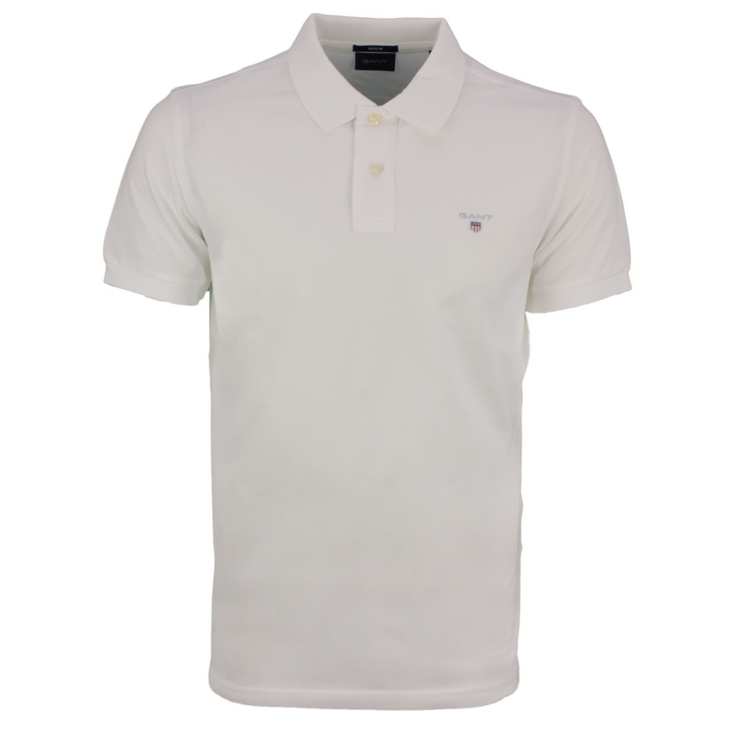 Gant Herren Polo Shirt Original Pique Rugger weiß unifarben 2201 110 white