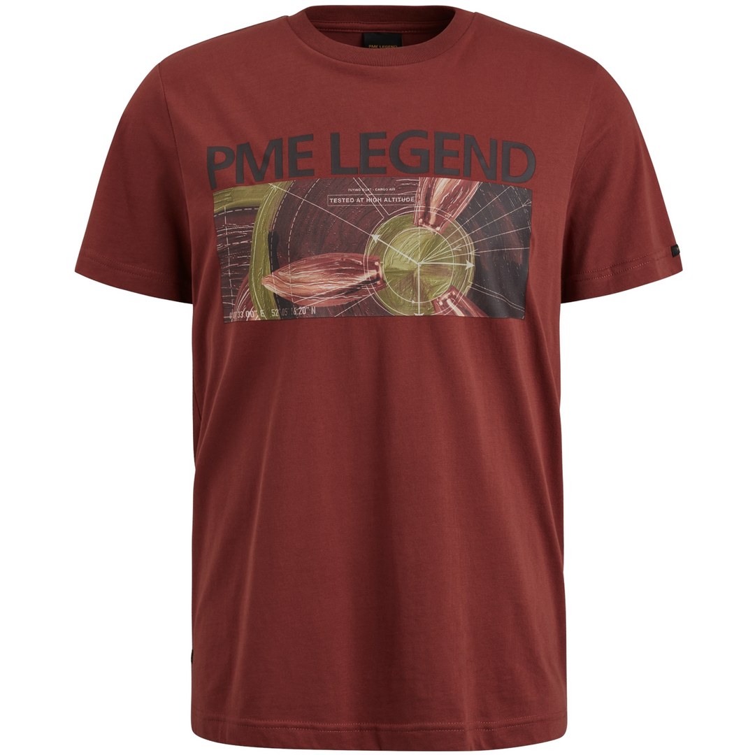 PME Legend Herren T-Shirt Regular Fit rot PTSS2402571 8256 spiced apple