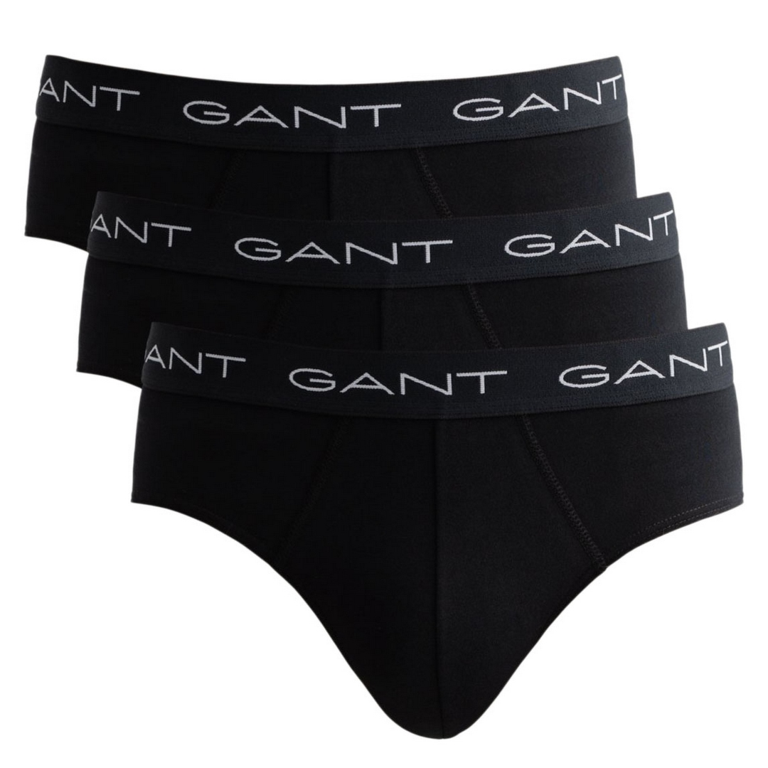 Gant Herren Slips Unterwäsche Dreierpack schwarz unifarben 900003001 5 black