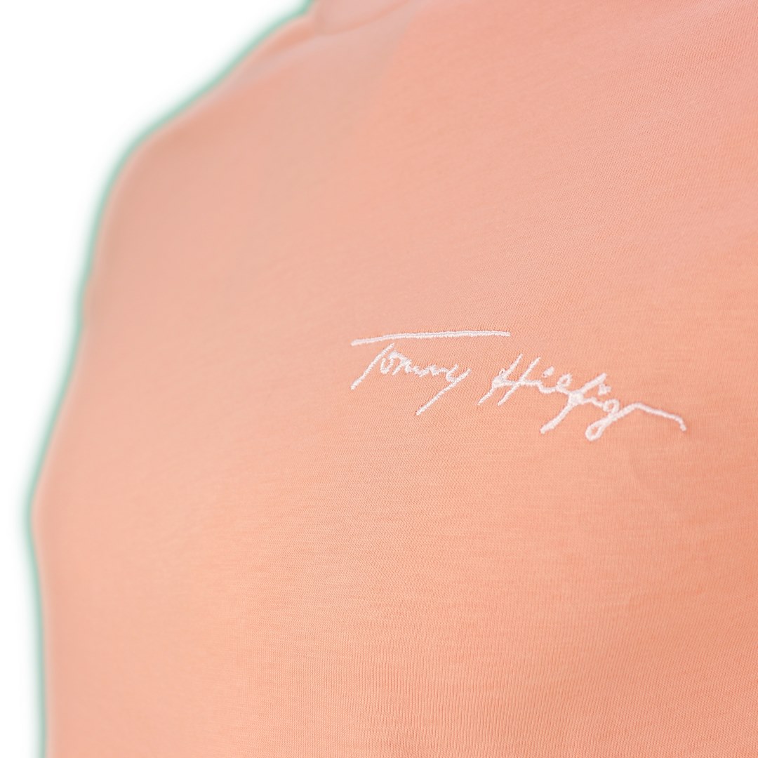 Tommy Hilfiger Herren T-Shirt Signature Front Logo Tee MW0MW24563 SNA orange
