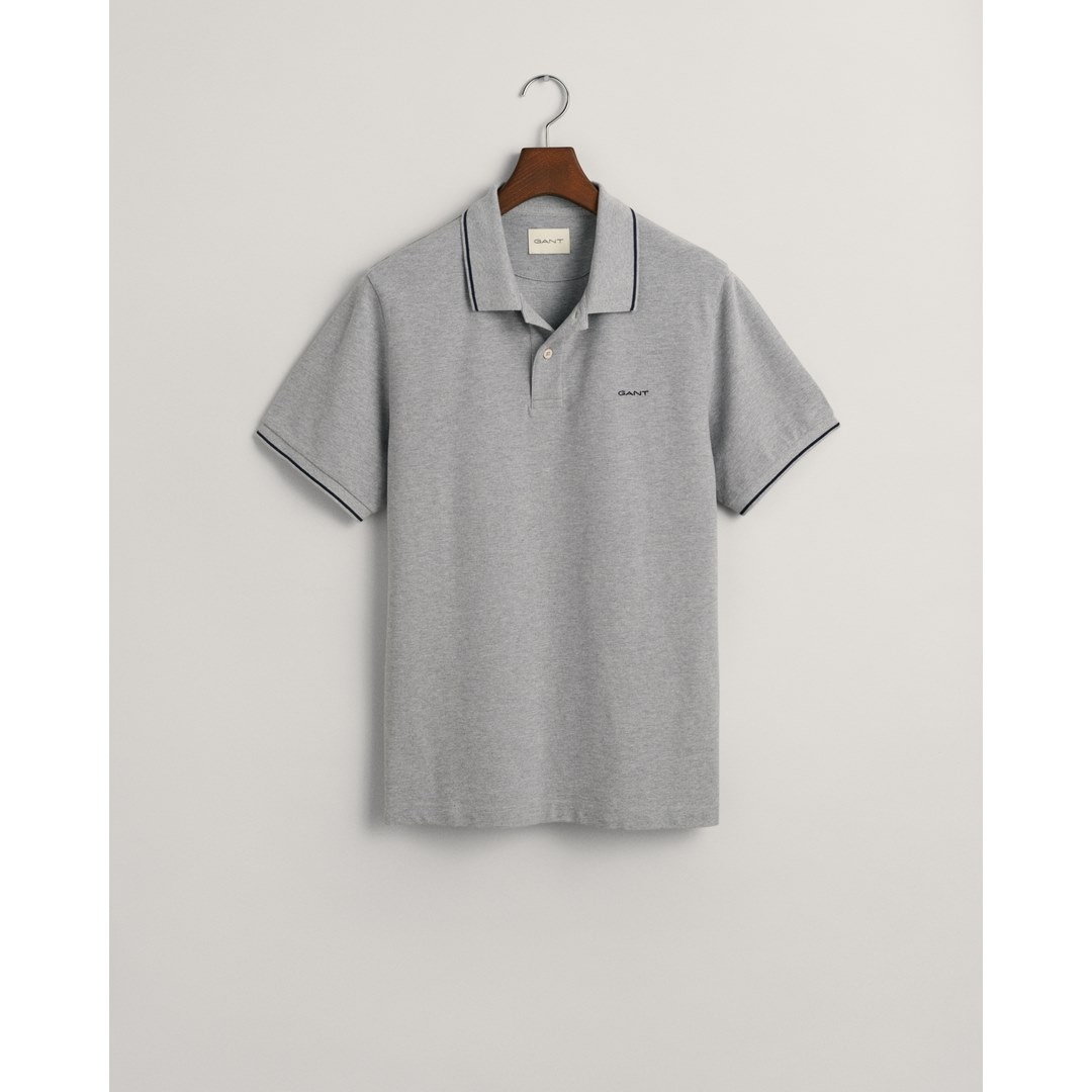 Gant Herren Piqué Poloshirt Regular Fit grau 2062034 93 grey melange