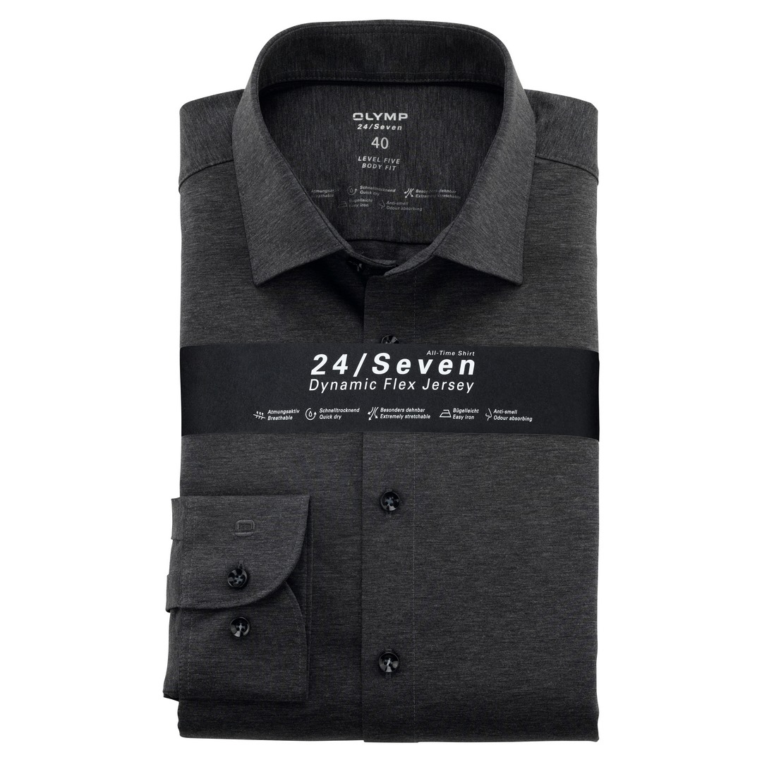 Olymp Hemd 24/Seven Seven Dynamic Flex Jersey All Time Shirt grau 200864 67