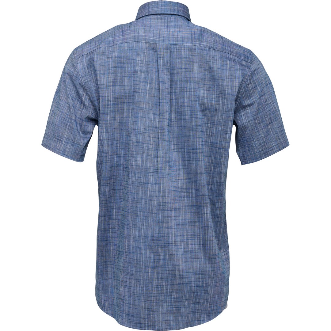 Fynch Hatton Herren Freizeit Hemd kurzarm blau strukturiert 11228101 8100 navy
