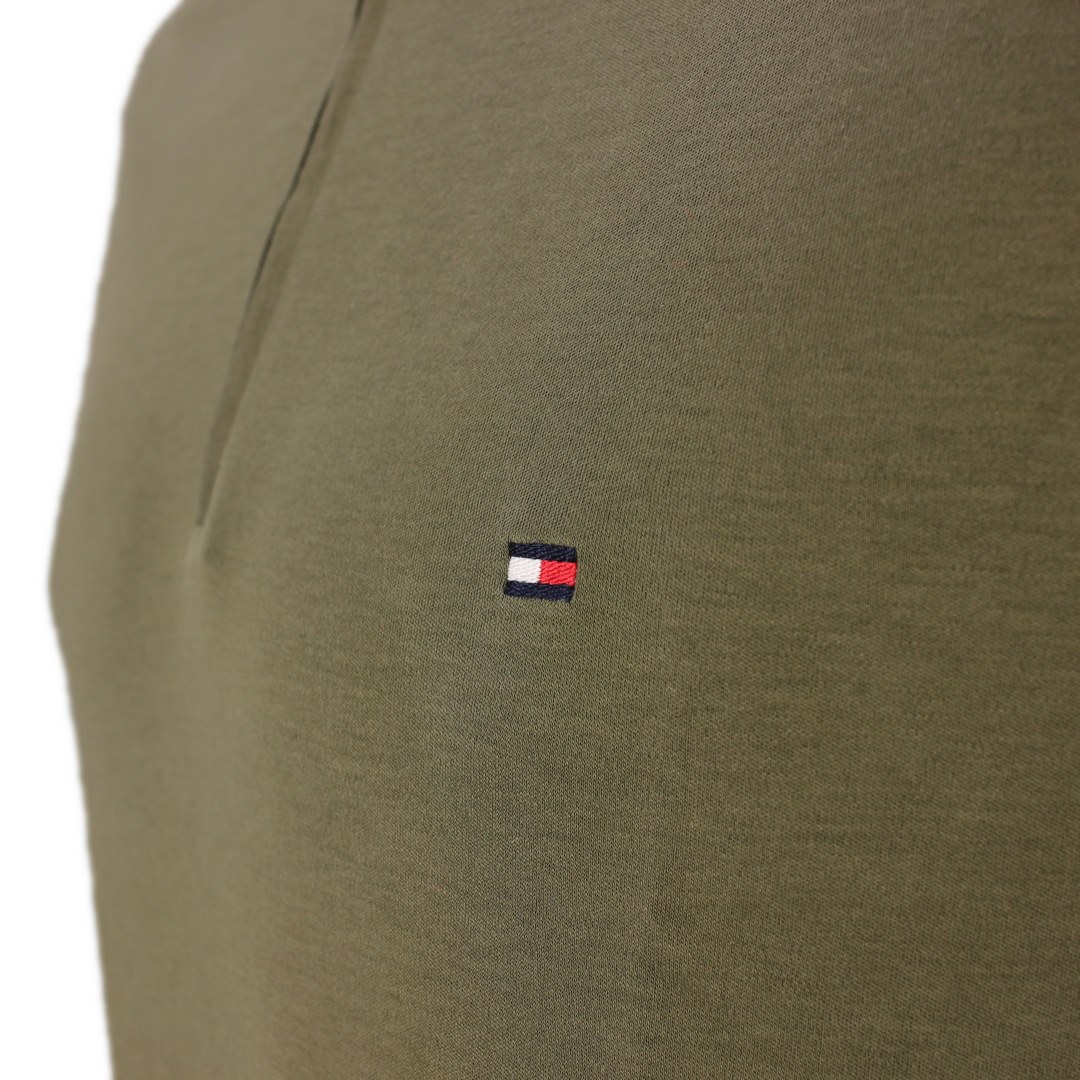Tommy Hilfiger Herren Polo Shirt Zip Interlock grün unifarben MW0MW23956 RBN khaki