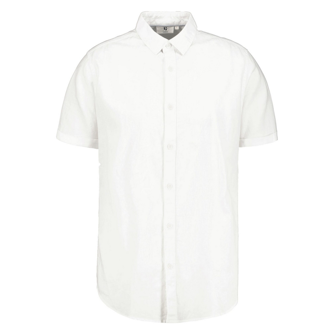 Garcia Herren Hemd Leinenhemd kurzarm weiß E31087 50 white