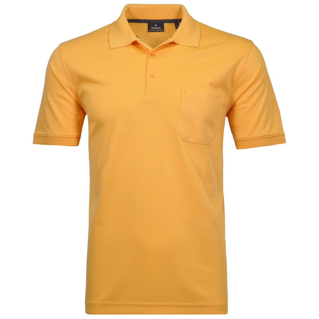 Ragman Herren Polo Shirt Poloshirt Softknit gelb unifarben 540391 505 sonnengelb