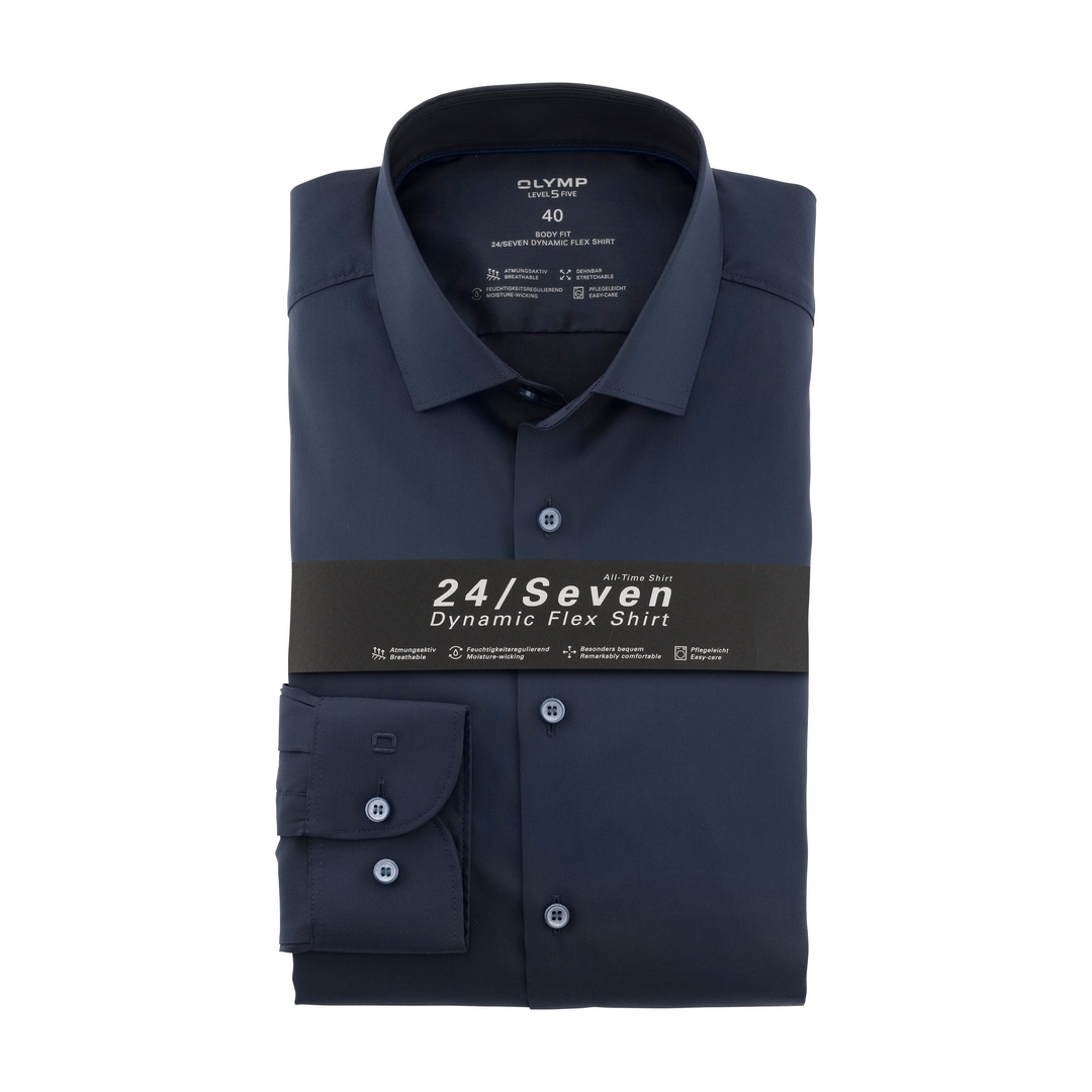 Olymp Hemd 24/Seven Dynamic Flex Jersey All Time Shirt dunkelblau 206684 18 marine