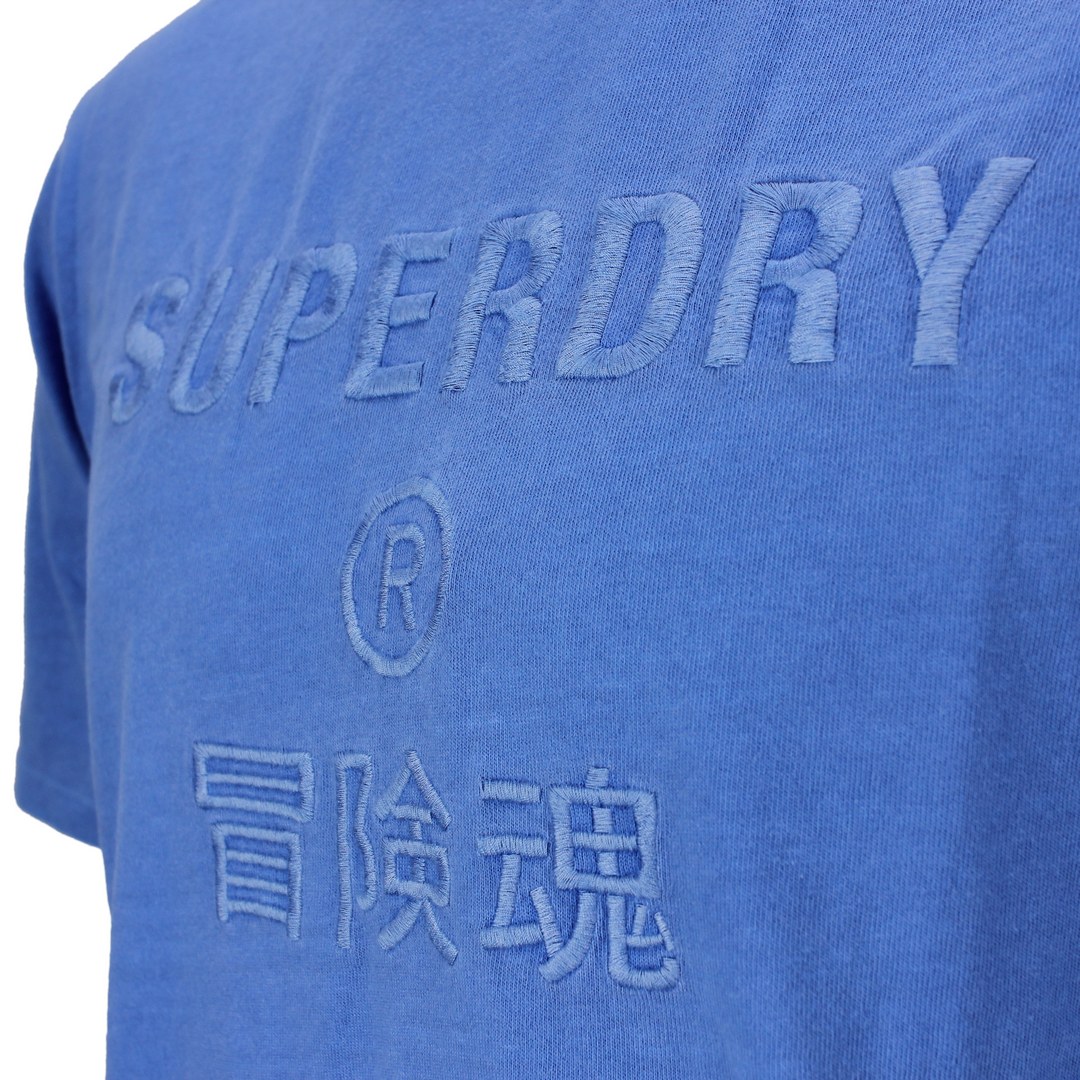 Superdry Herren T-Shirt Rundhals Shirt blau Garment DYE Loose Tee M1011370A 80H aqua
