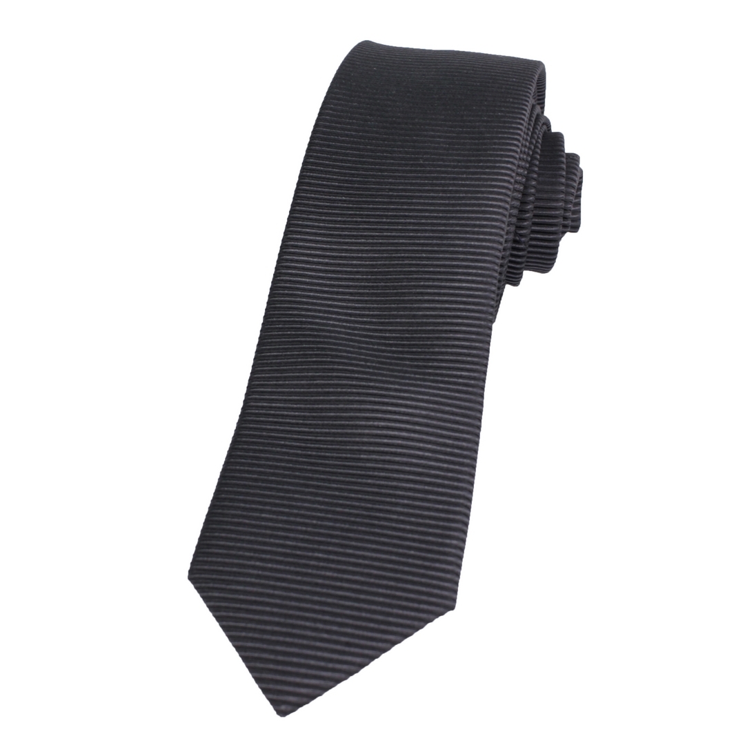 J.S. Fashion Slim Krawatte grau schwarz gestreift 999 23768 uni 28 anthra