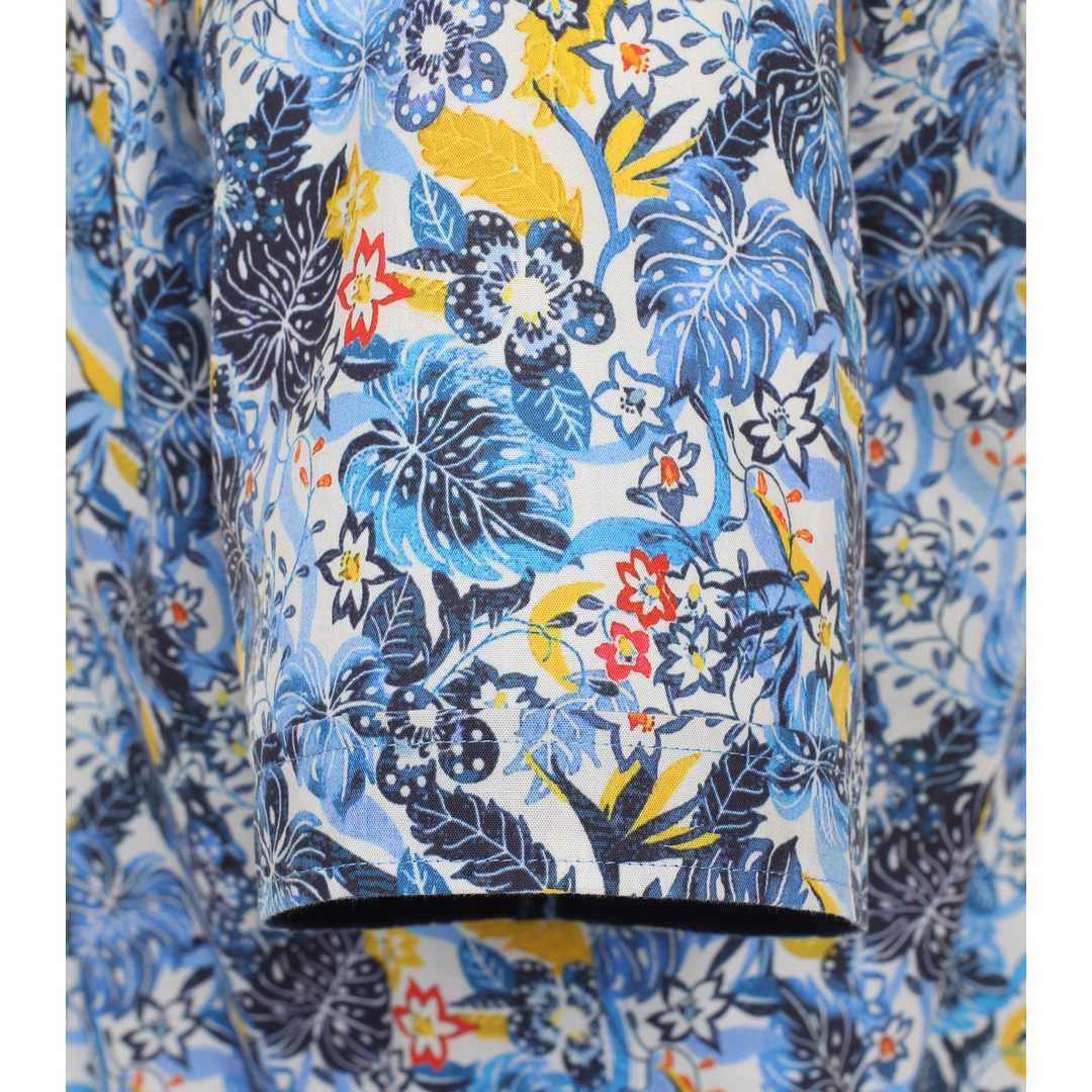 Redmond Herren Freizeithemd Comfort Fit blau florales Muster 241410999 10