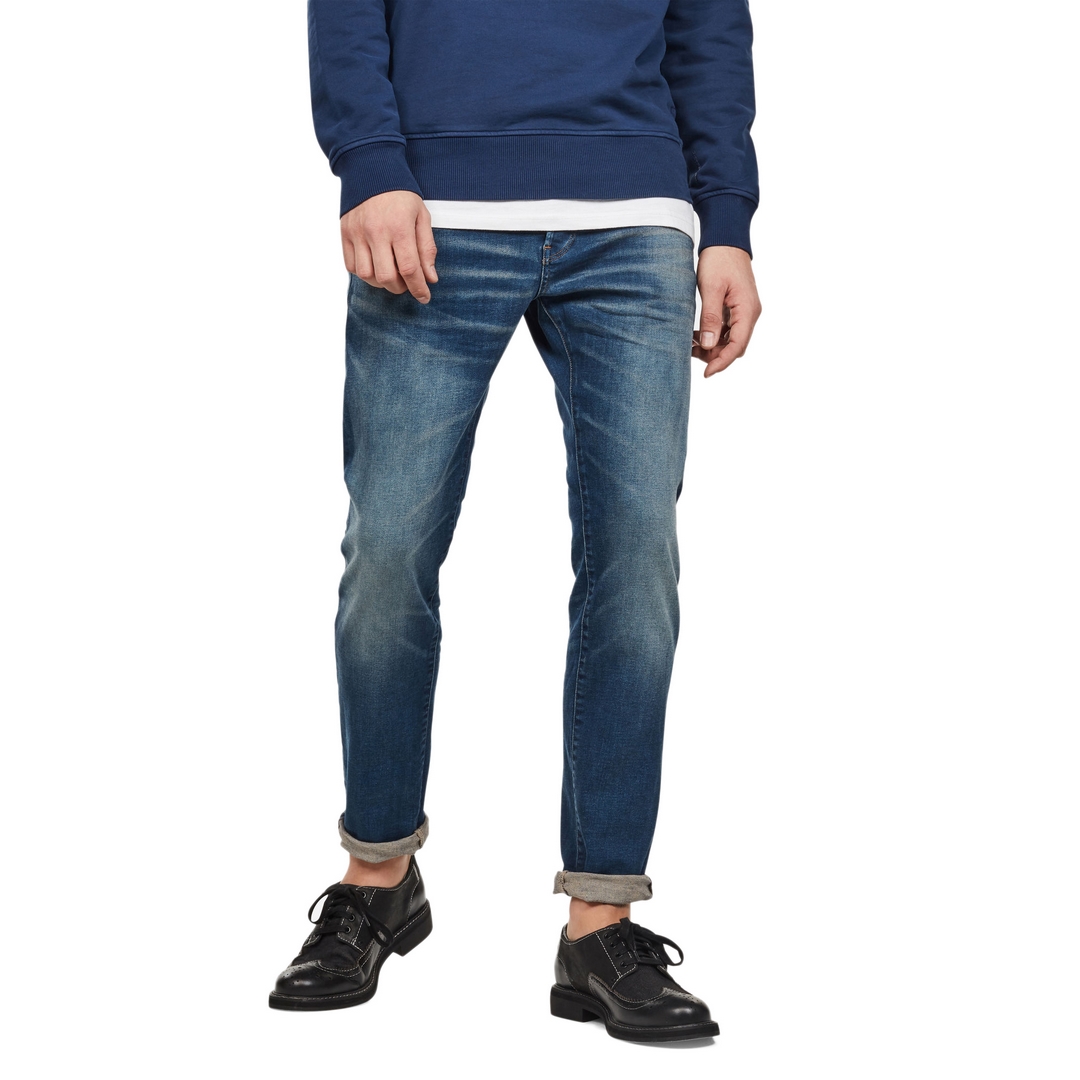G-star Herren Jeans Hose Jeanshose 3301 Slim Fit Jeans Denim blue 51001 A088 A888