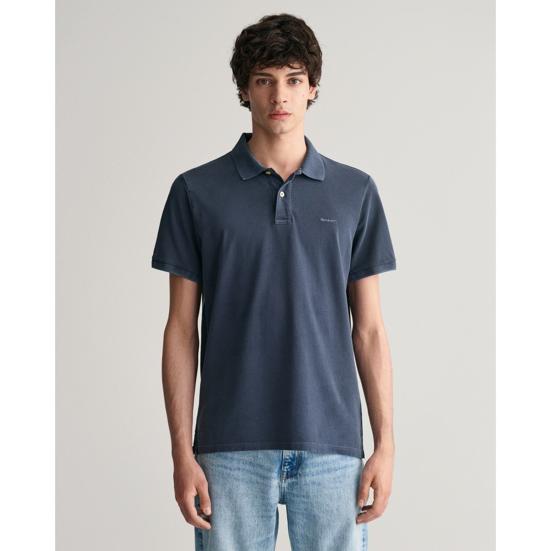 Gant Herren Sunfaded Piqué Poloshirt Regular Fit blau 2043005 433 evening blue
