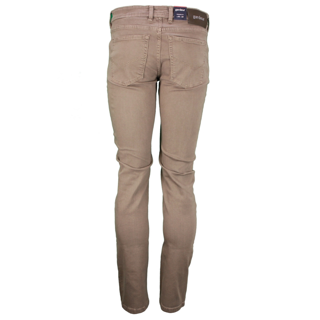 Gardeur Herren Jeans Hose Five Pocket Style beige unifarben Bradley 60451 1026