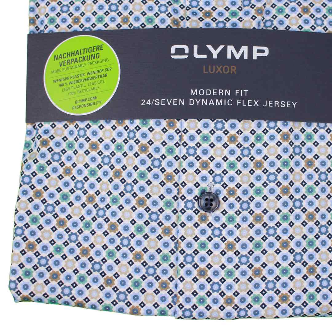 Olymp Luxor 24/Seven Herren Businesshemd gemustert 133054 45 grün 