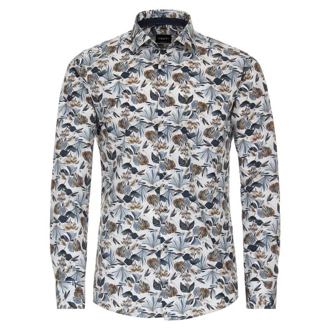 Venti Herren Businesshemd Modern Fit blau florales Muster 144208400 100
