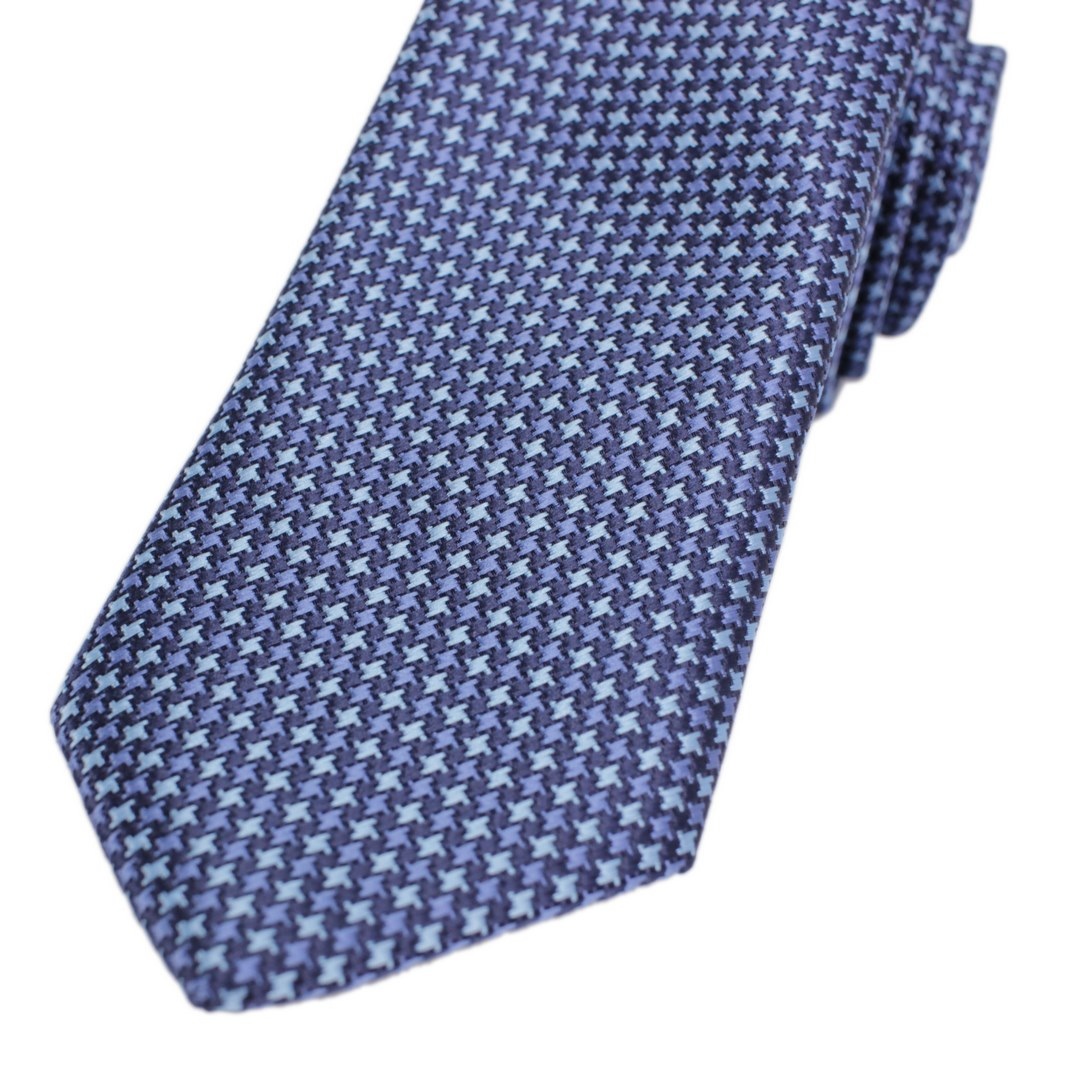 J.S. Fashion Slim Krawatte blau gemustert 70997 1 