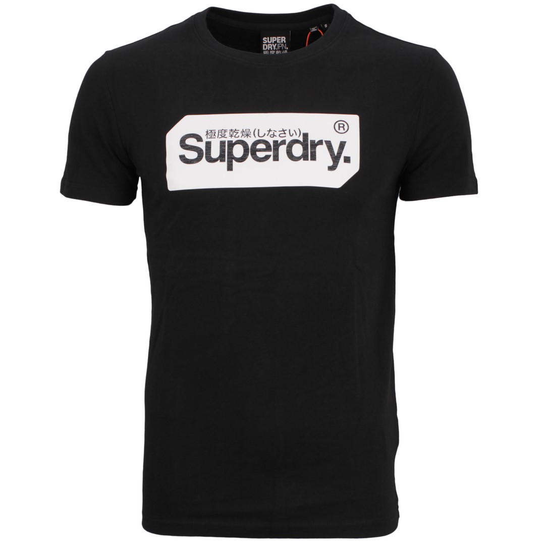 Superdry Herren T-Shirt Core Logo Tag schwarz M1010049A 02A black