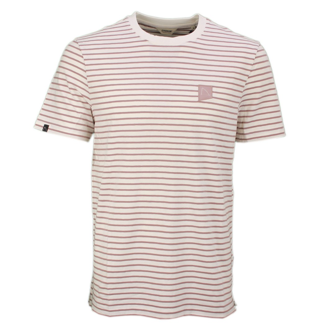 Chasin Herren T-Shirt Regular Fit Shore pink weiß gestreift 5211357068 E46