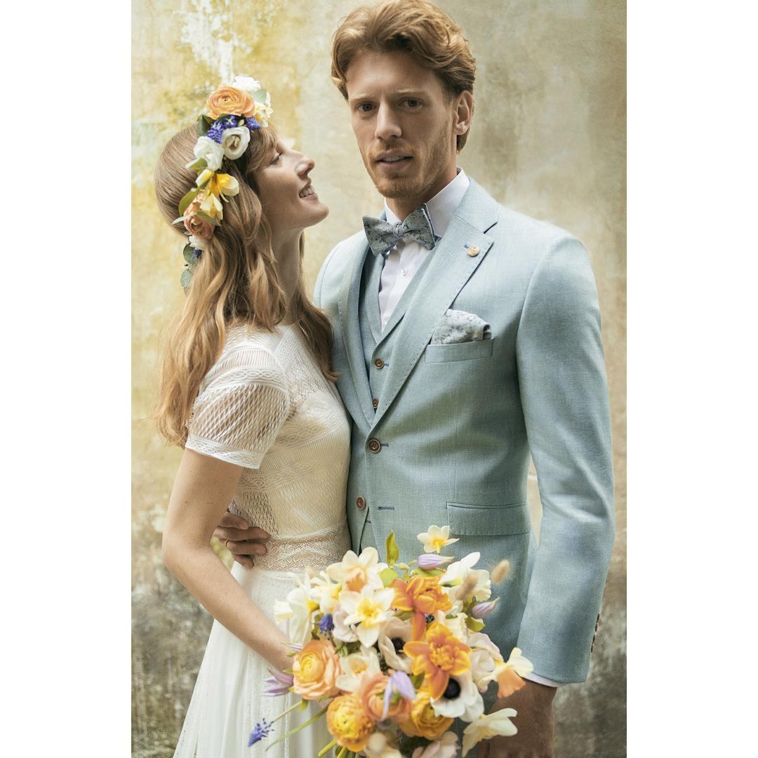 Wilvorst Green Wedding Boho Herren Hochzeitsanzug Sakko grün 411206 W10342 40