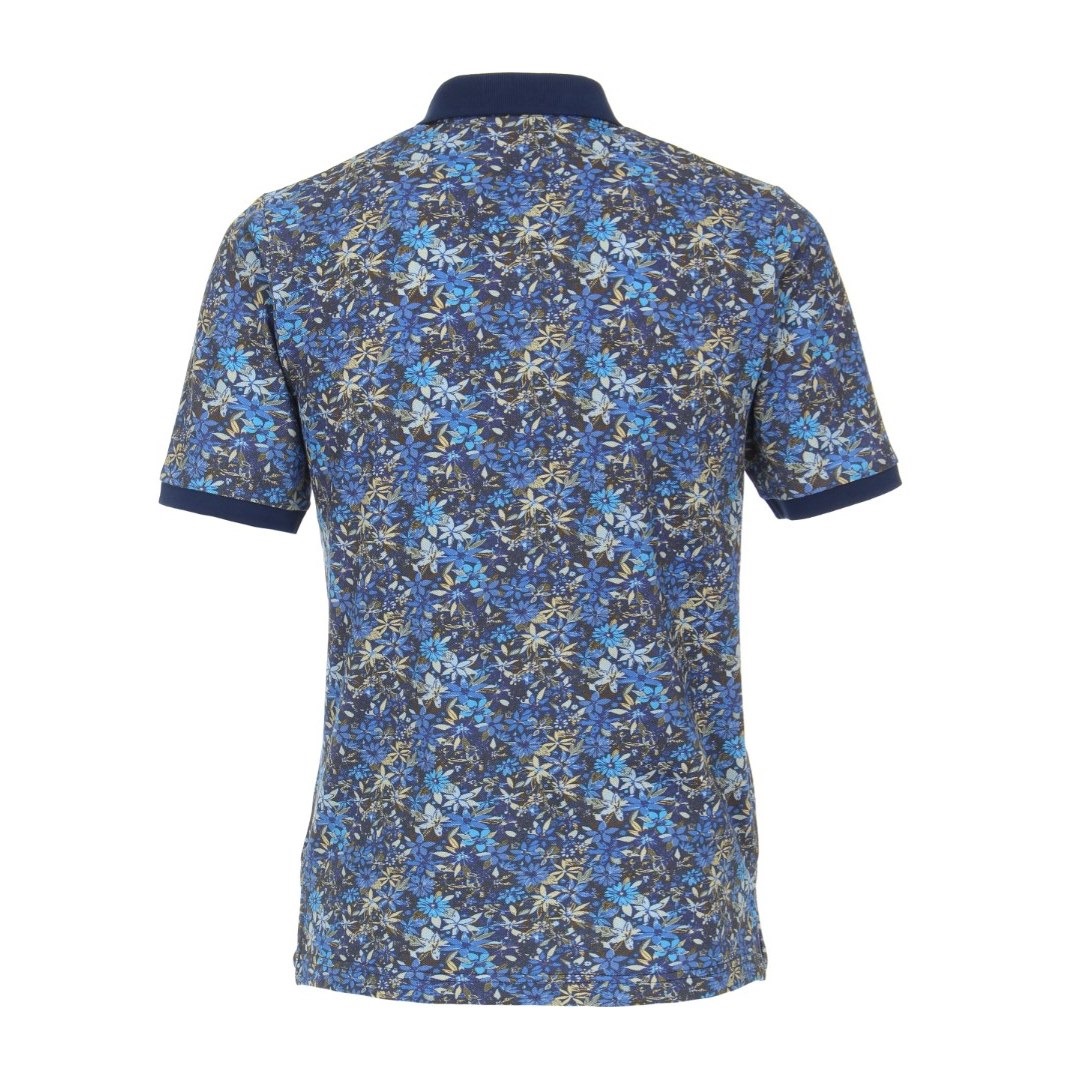 Redmond Herren Polo Shirt Poloshirt kurzarm florales Muster 221920900 19 blau
