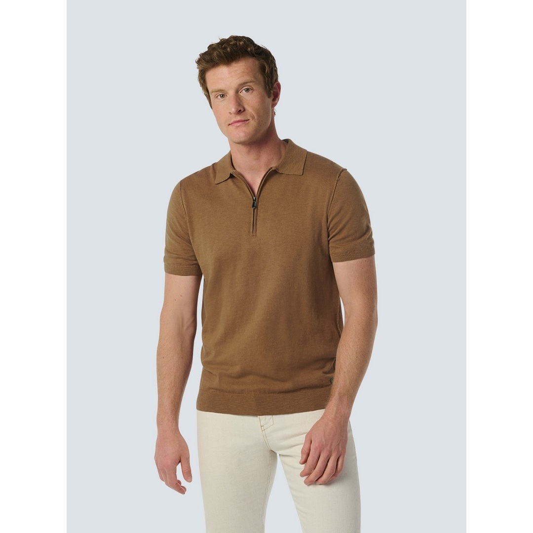 No Excess Herren Polo Shirt Regular Fit braun 24210451 040 brown