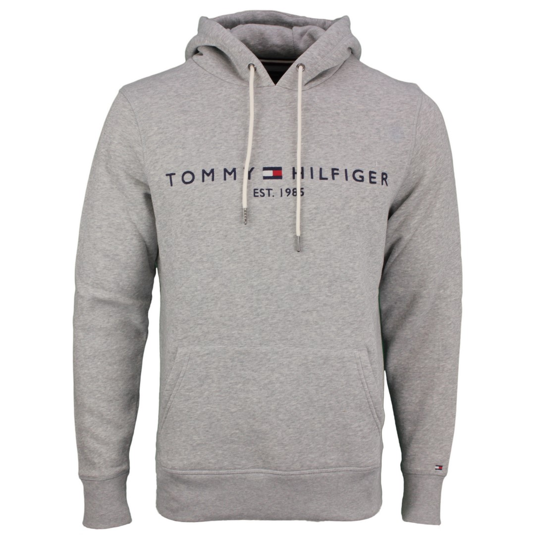Tommy Hilfiger Core Tommy Logo Hoody Kapuzen Pullover Pulli grau MW0MW10752 501 cloud