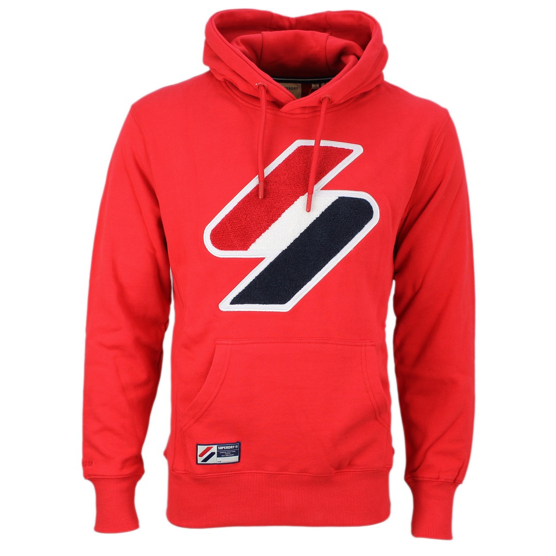 Superdry Sweat Pullover Hoodie rot M2011389A OPI Risk Red Superdry Code Logo Che Hood 