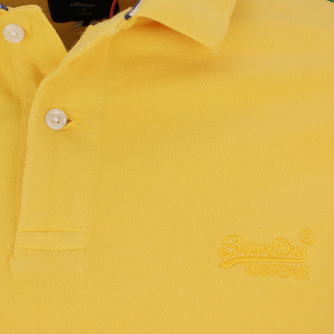 Superdry Herren Polo Shirt Vinatge Destroyed Polo gelb M1110198A RUA Gold