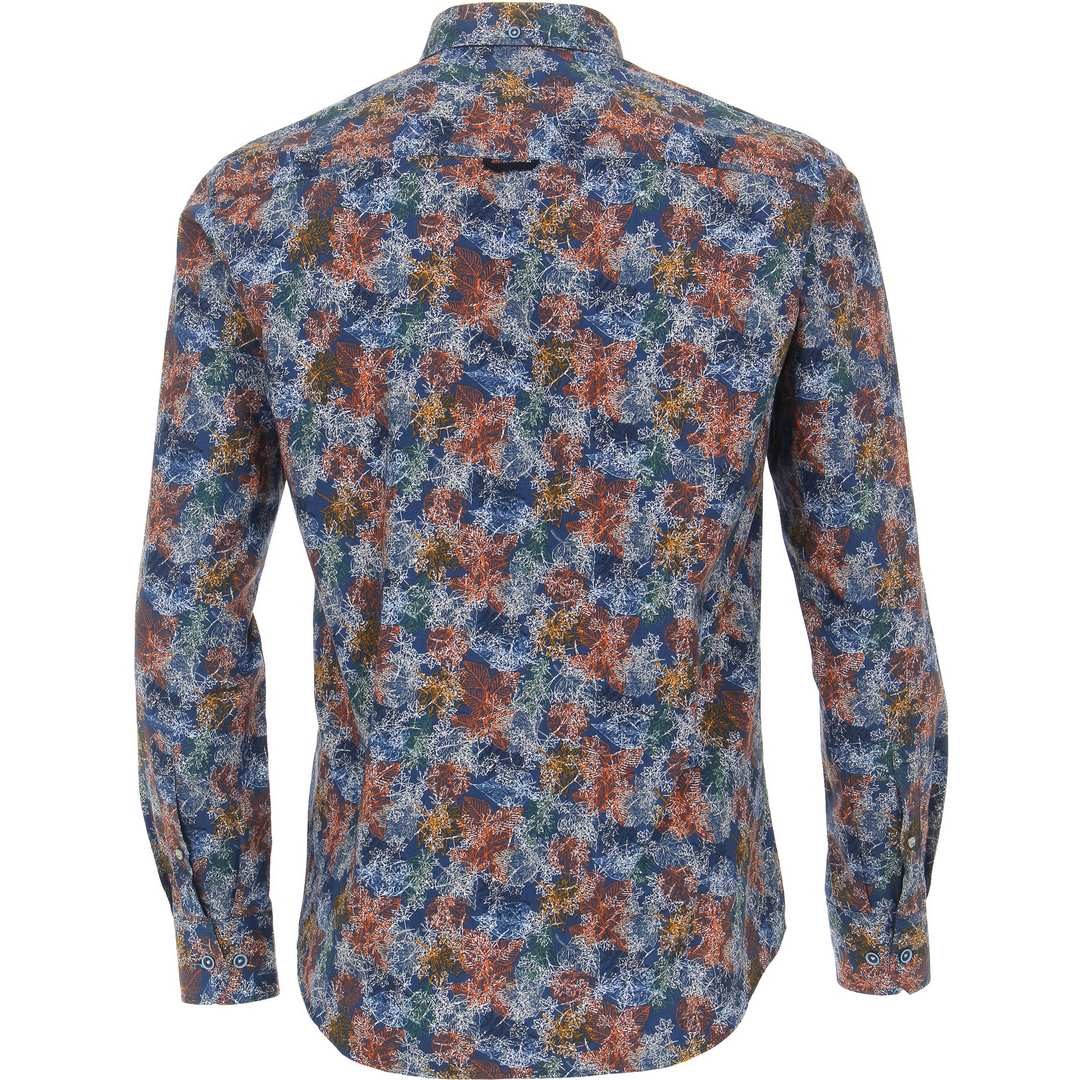 Redmond Herren Freizeit Hemd langarm mehrfarbig florales Muster 222075111 10 blau