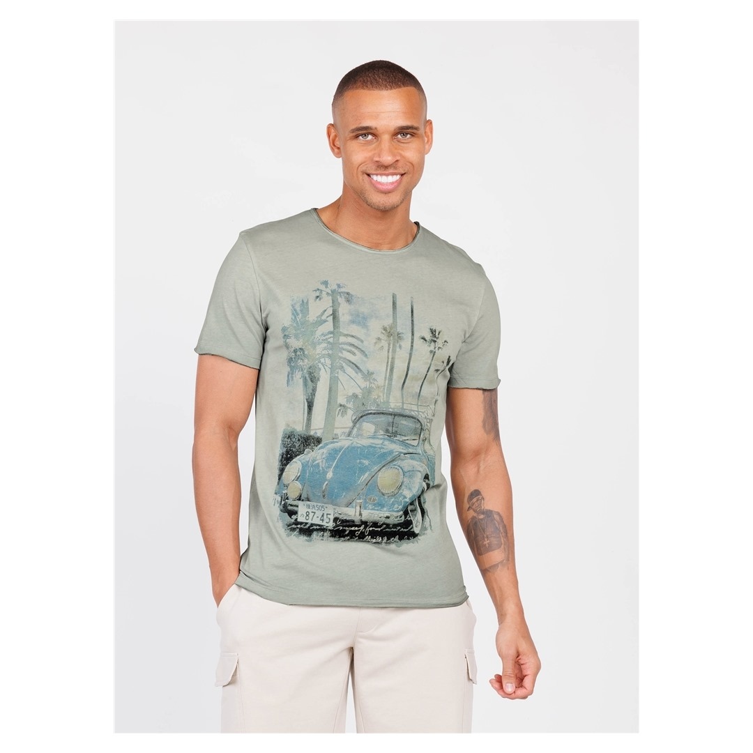 Key Largo Herren T-Shirt grün Auto Print MT Palm beach round MT00485 1541 faded moss